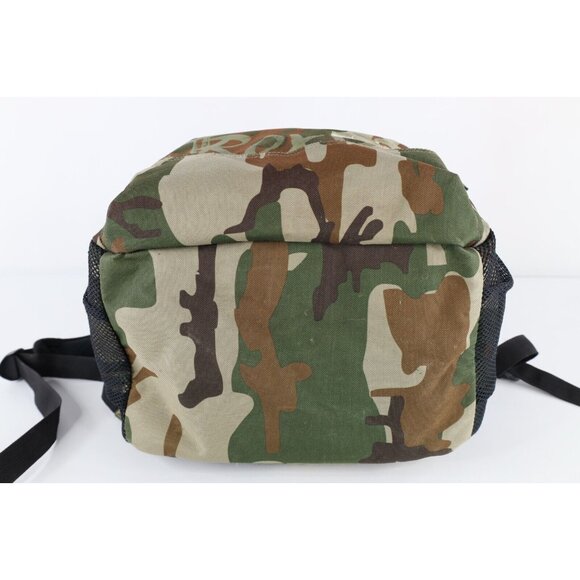 Vintage Roxy Surfing Distressed Spell Out Camouflage Backpack Book Bag Nylon